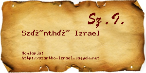 Szánthó Izrael névjegykártya